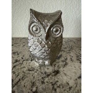 Vintage Owl Figurine Silver 5 1/2 Inches